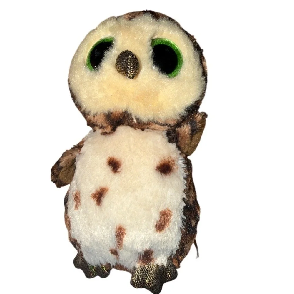 TY Beanie Boos Owl Plush Lot of 4 Multicolor Glitter Eyes Heart collection
